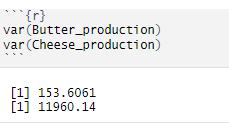 R calculation of variance and its output