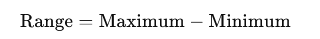 This is a formula to calculate a range in statistics