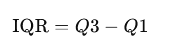 Formula to calculate interquartile range (IQR)